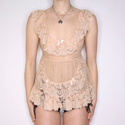 AGENT PROVOCATEUR Nude Lace Babydoll Apron (S/M) 