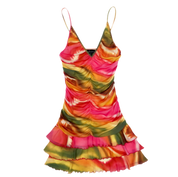 Miami Swirl Mesh Mini Dress (XS)