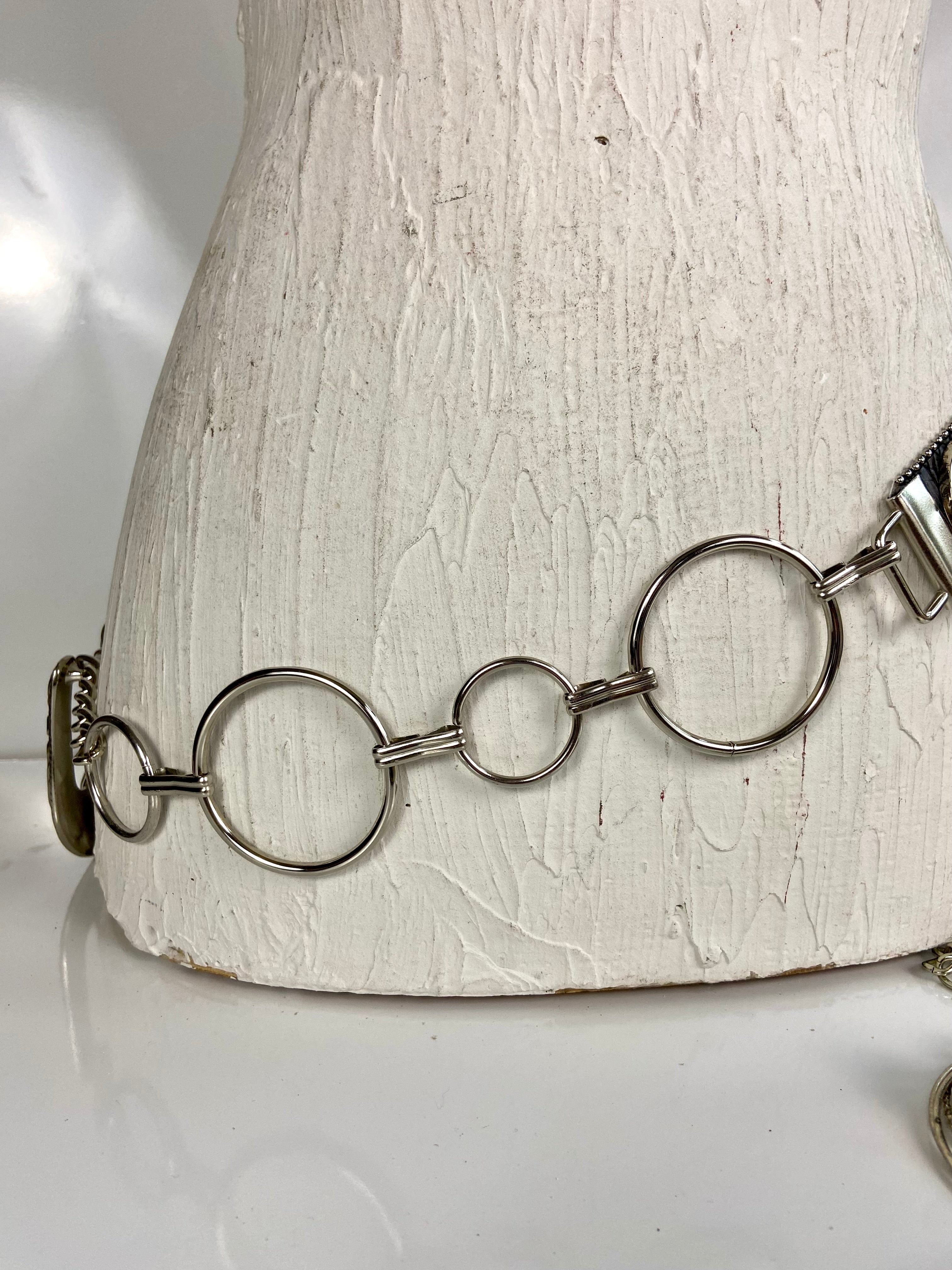 Metal leather mixed belt