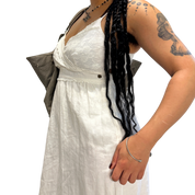 European Vintage Lace Cotton Milkmaid Summer Dress