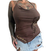 Les p’tites bombes brown and gold top (S/M)