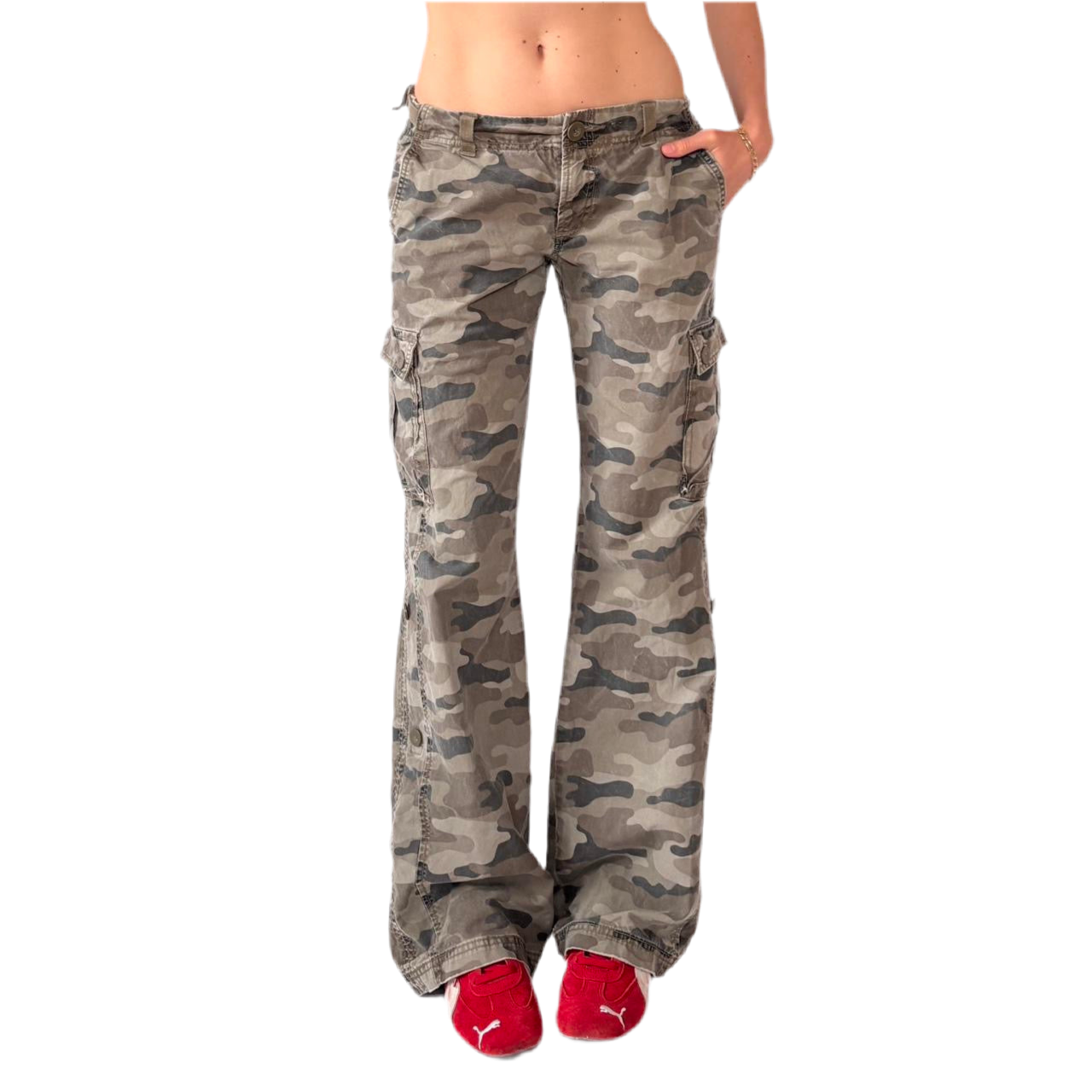2000s Low Rise Camo Cargo Pants (S/M)