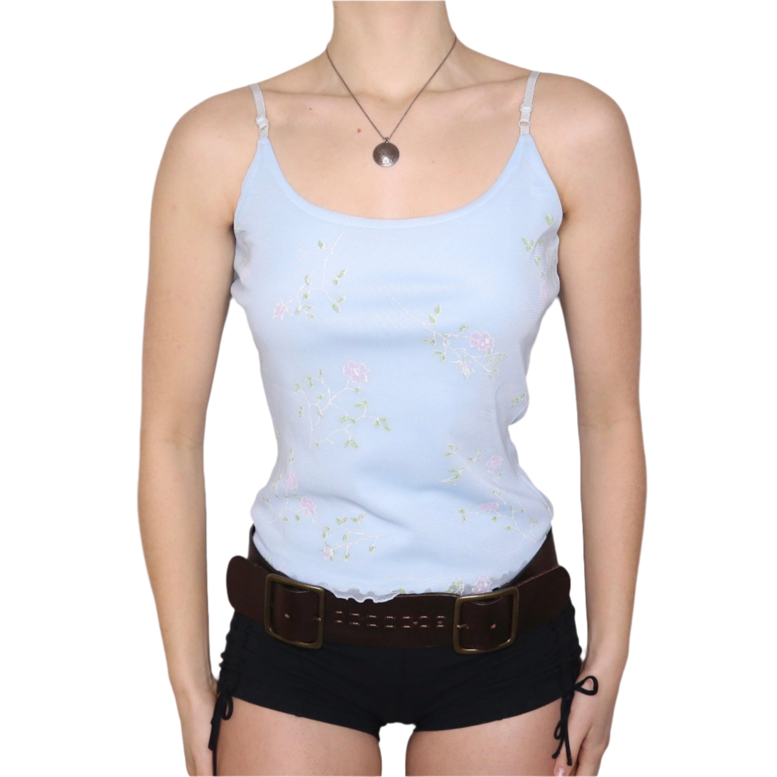 90s Baby Blue Mesh Cami (M)