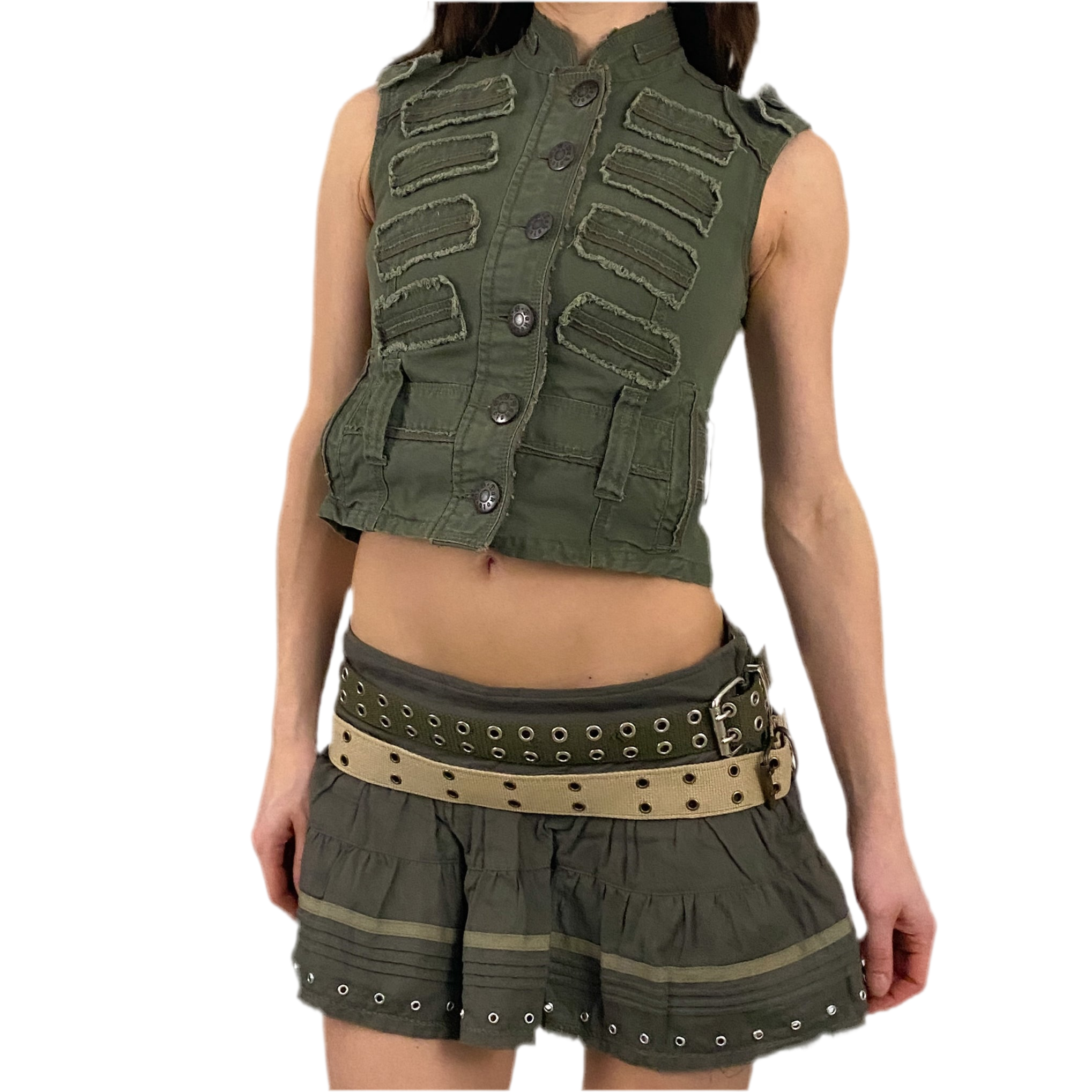 Olive Military Style Vest (XS)