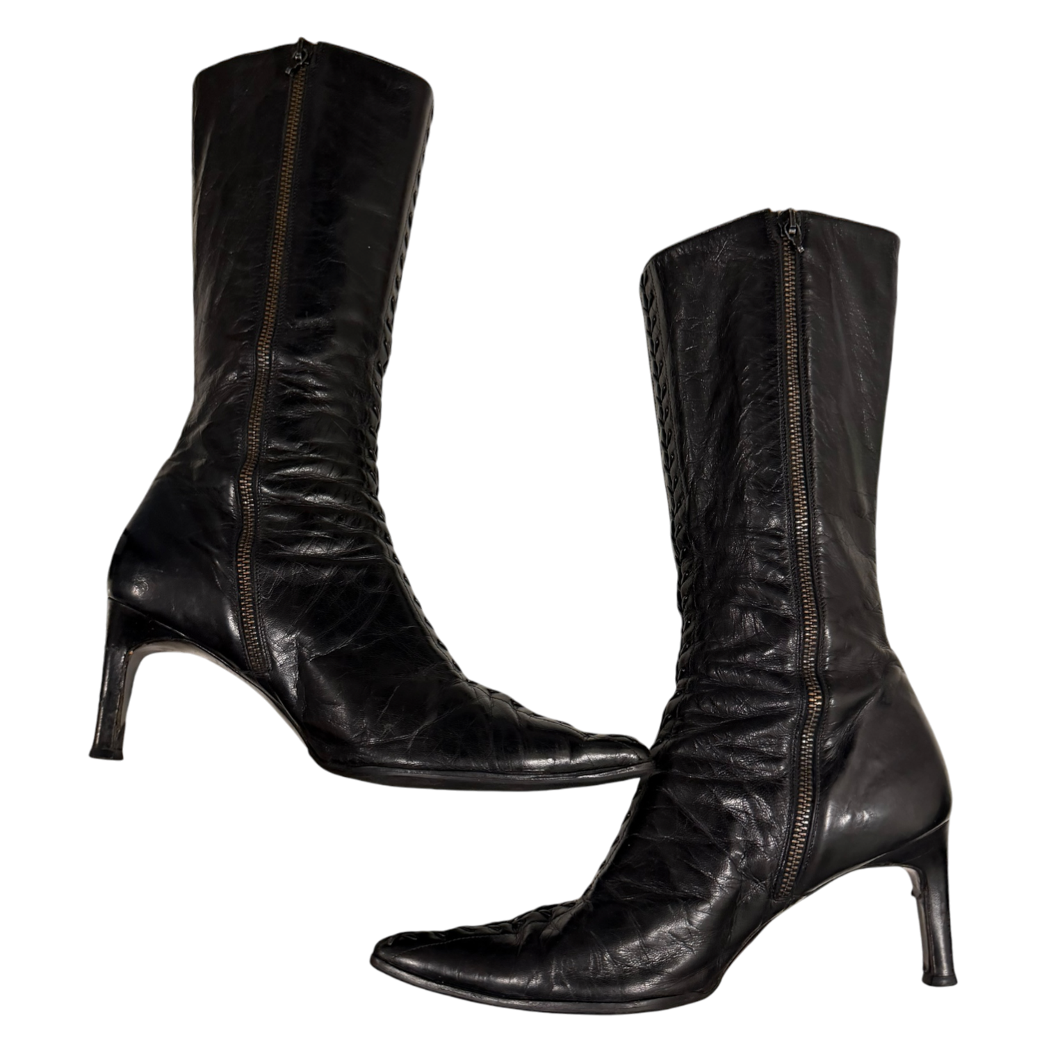 Italian Leather Heeled Boots (10.5)