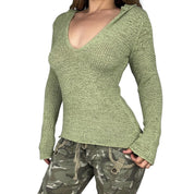 Matcha Green Hooded Knit Top (M/L)