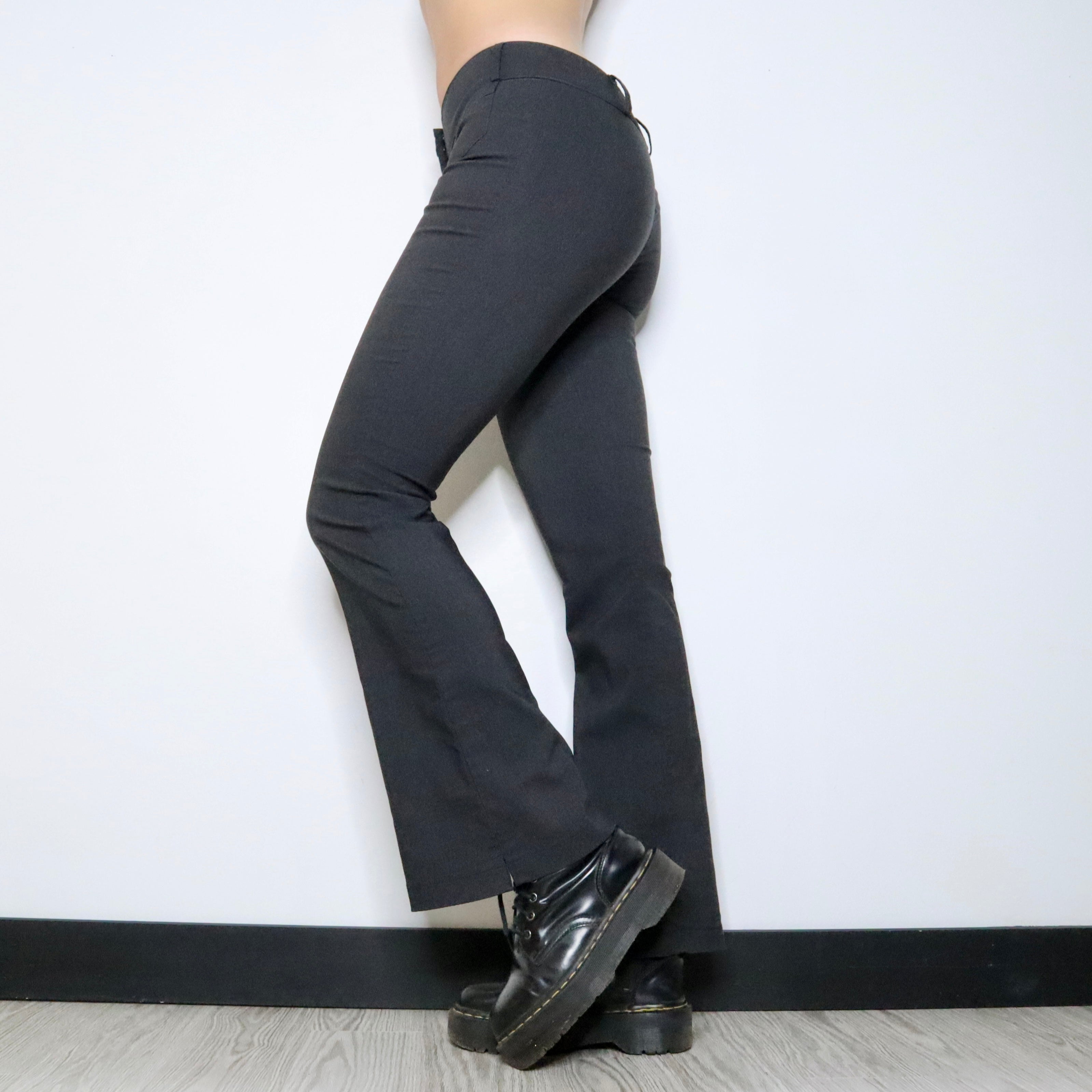 90s Dark Gray Flared Pants (S)