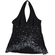 Y2K embellished halter top (L)