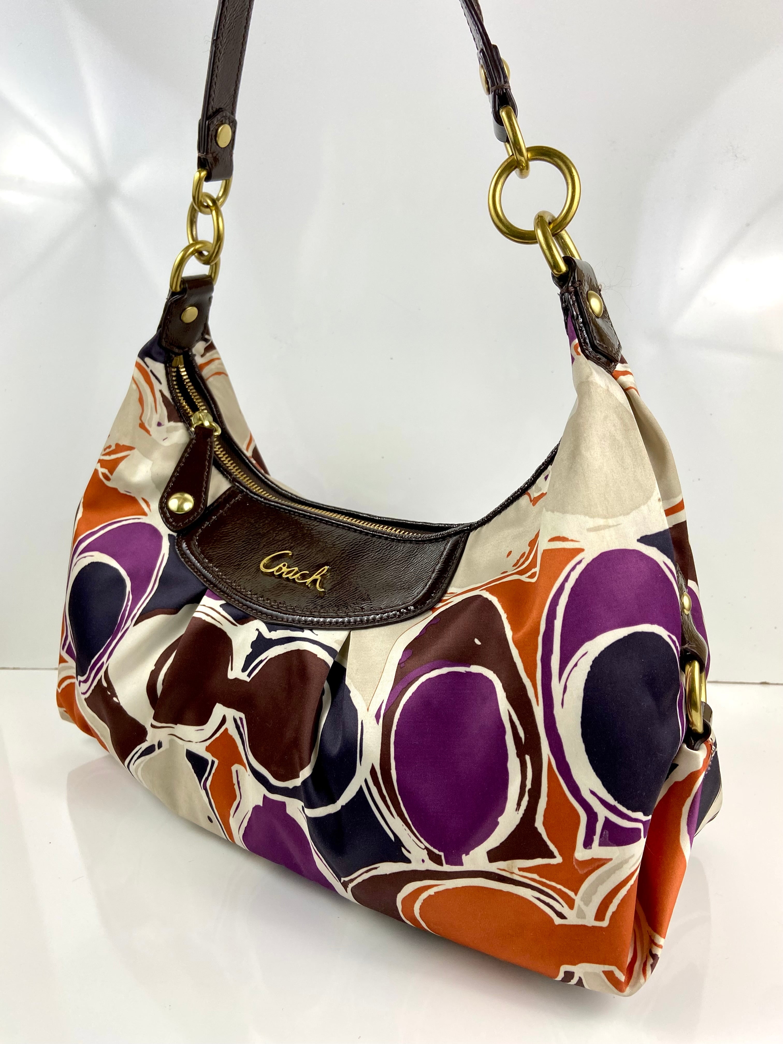 COACH Ashley Madison Scarf Print Satchel Tote hot Shoulder Bag 18636