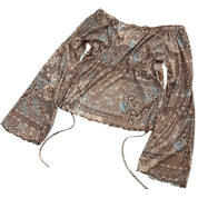 Y2K NOBO boho milkmaid top (M/L)