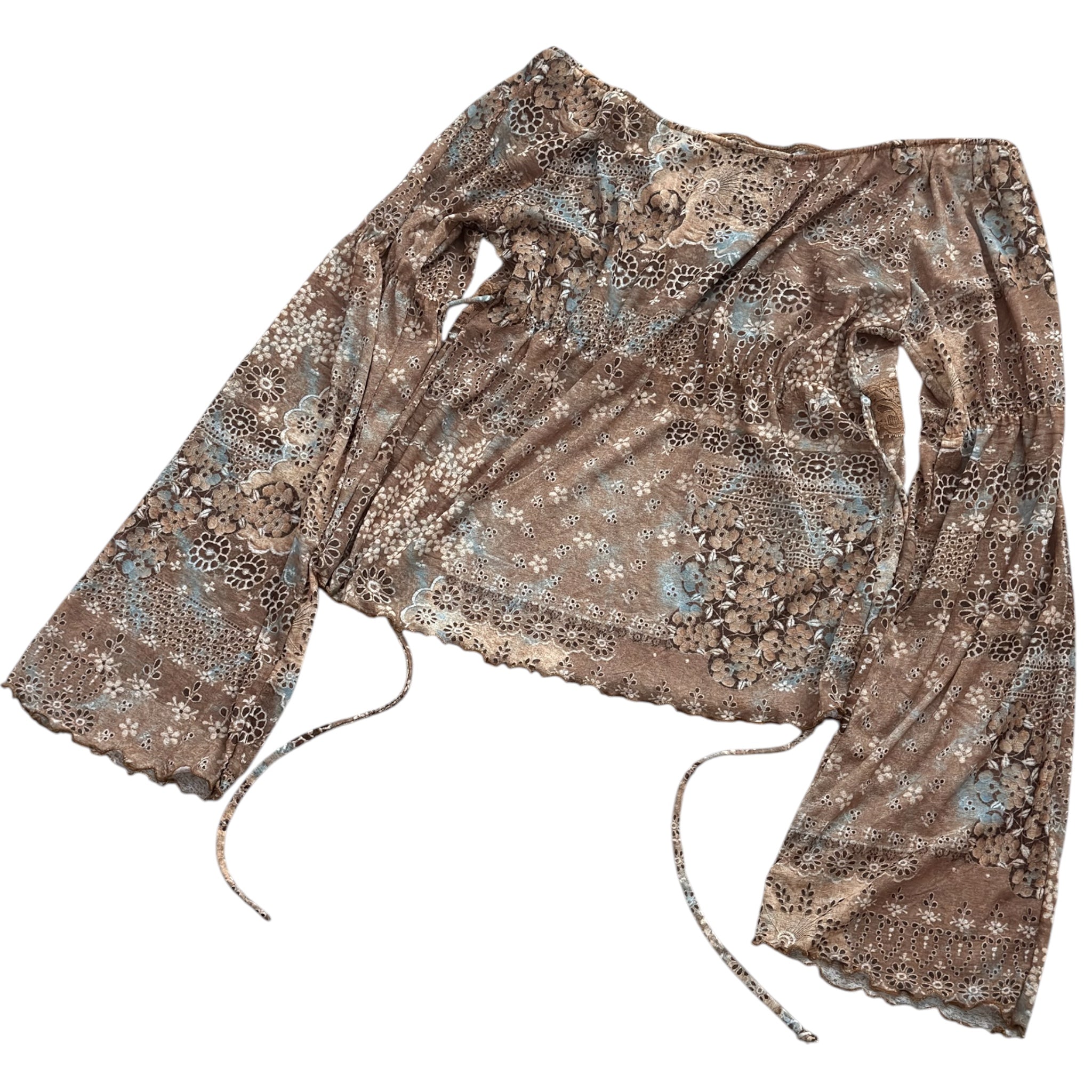 Y2K NOBO boho milkmaid top (M/L)