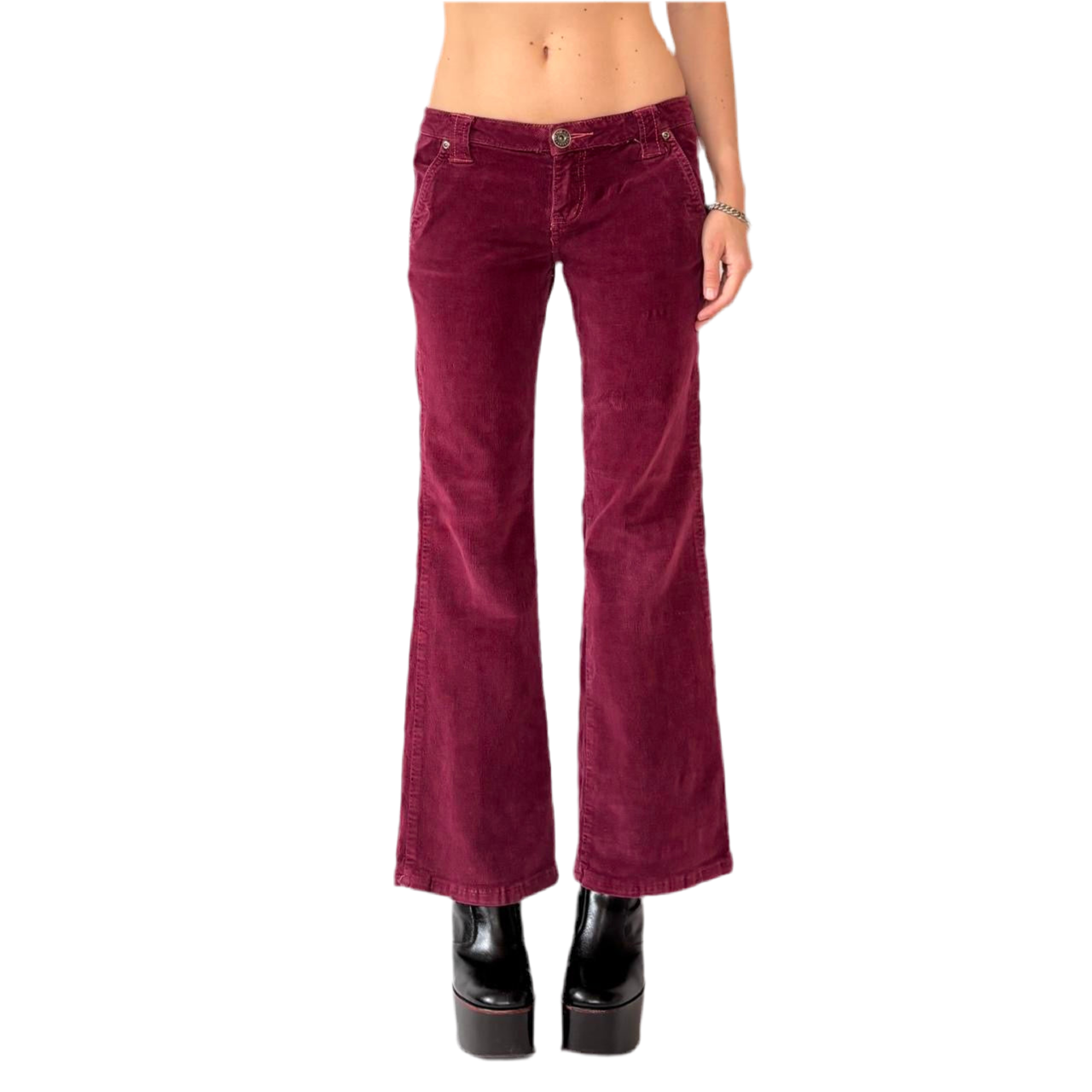 Y2K Low Rise Corduroy Flares (S)