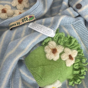 Striped Cashmere Peace Sign Cardigan (L)