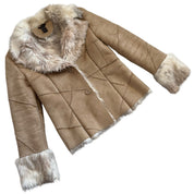 Y2K Faux Seude/Fur shearling jacket (M)