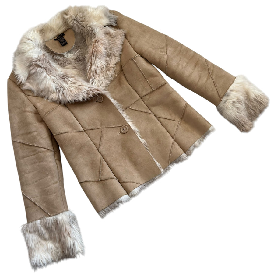 Y2K Faux Seude/Fur shearling jacket (M)