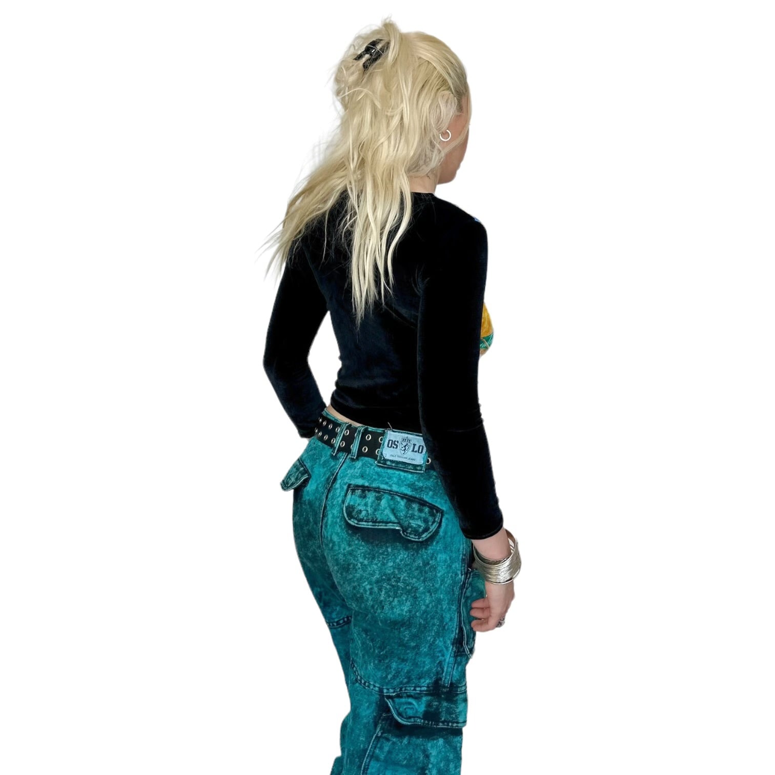 Y2K Digital Print Crop Top (XS)