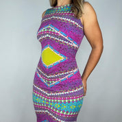 Trippy Abstract Maxi Dress (S)