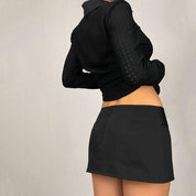 2000’s Black Buckle Mini Skirt (XS)