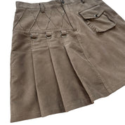 Pleated Faux Suede Miniskirt (XS)