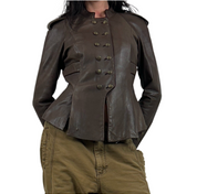 Bebe Military Style Leather Jacket (M)