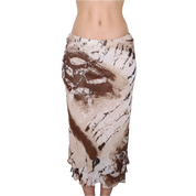 Y2K Italian Abstract Print Midi Skirt (S/M)