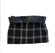 I.N.C Plaid Mini Skirt With Leather Belt (S)