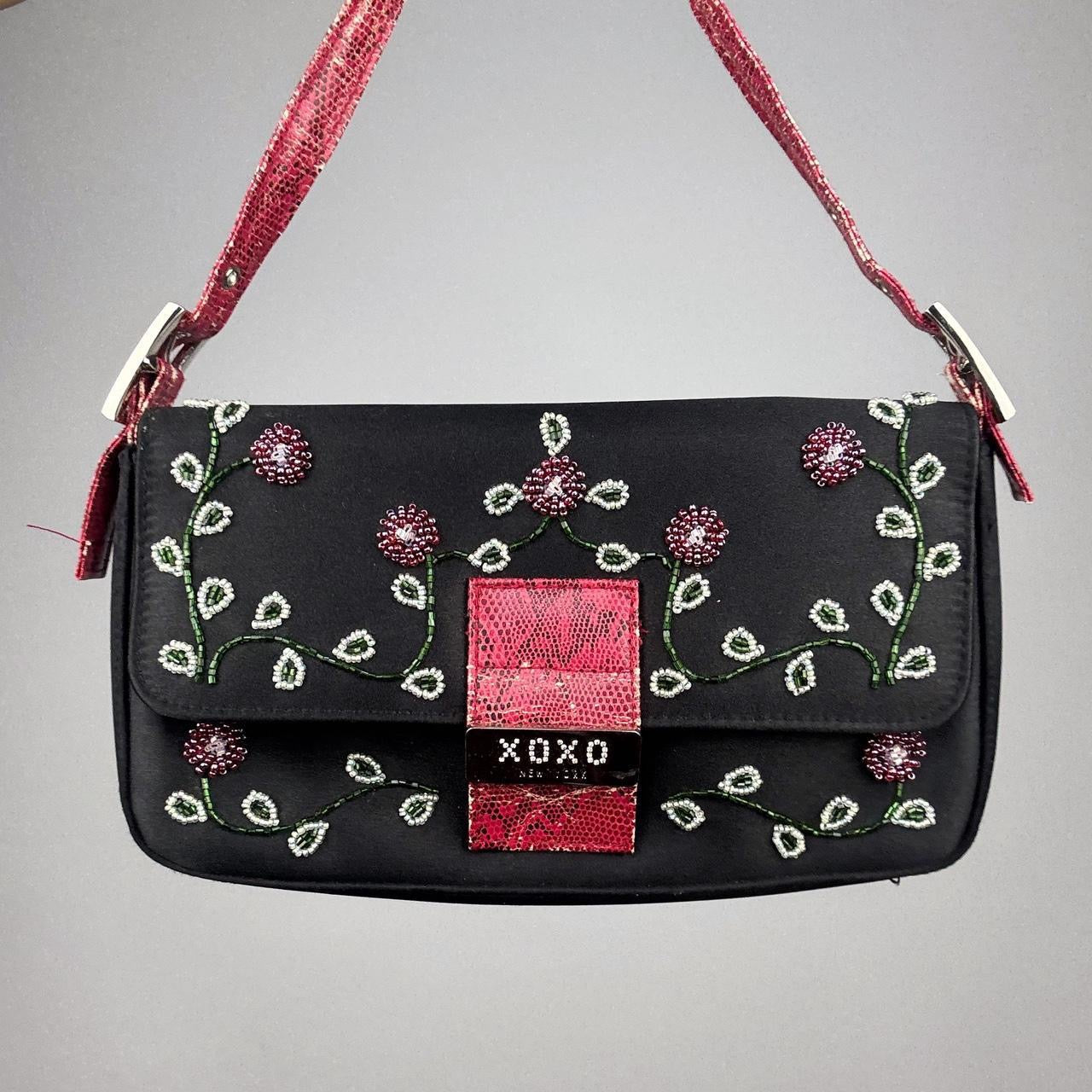 XOXO Beaded Baguette Bag