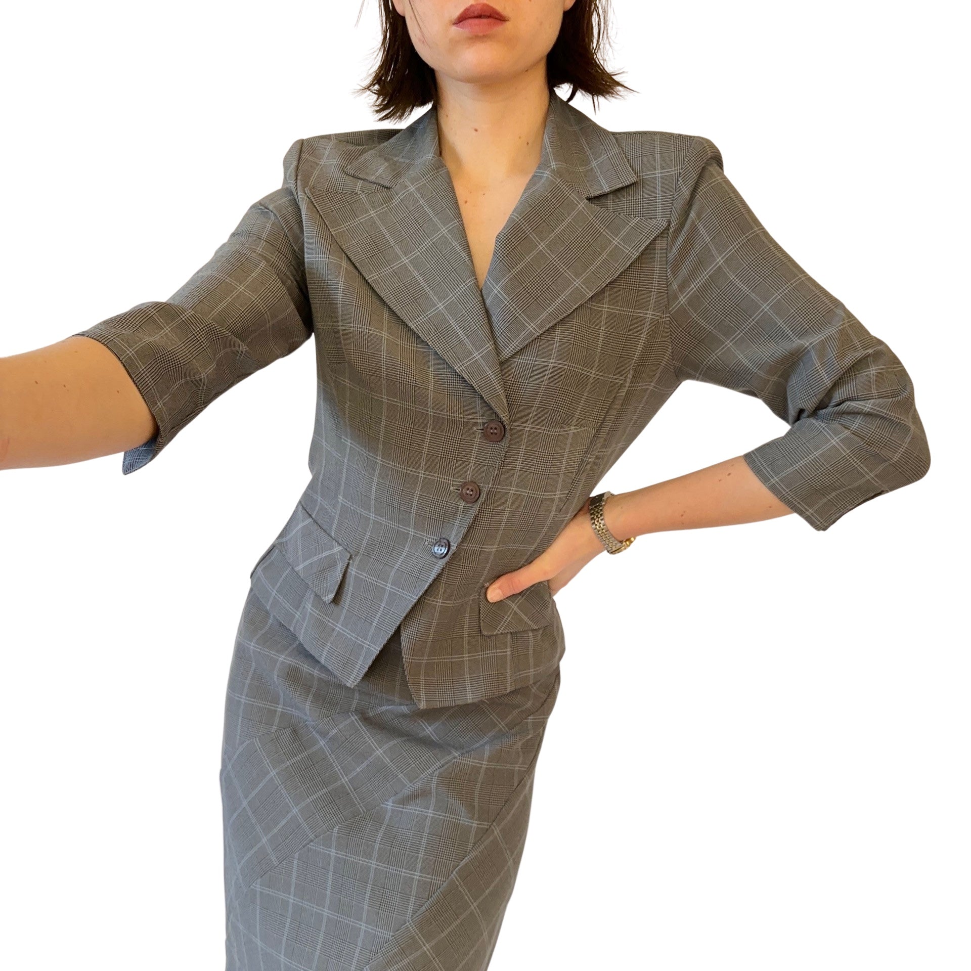 90s Two-Piece Skirt Suit (S)