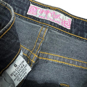 Y2K Beaded Butterfly Flare Jeans (M)