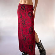 90s Slinky Red Maxi Skirt (S)