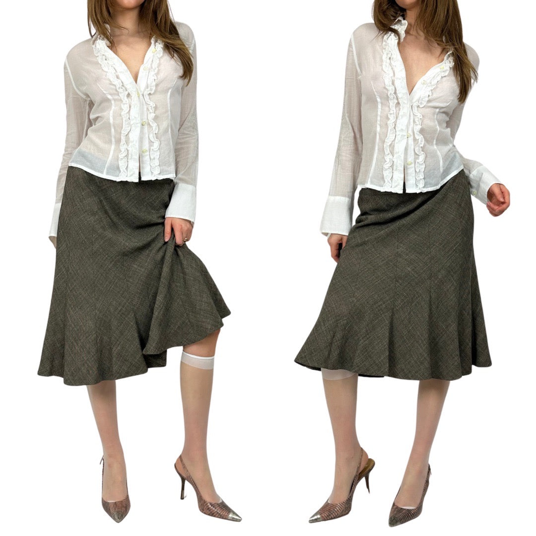 90's Paneled Flare Midi Skirt (S)