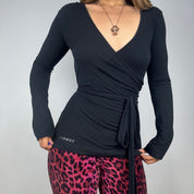 Miss Sixty Black Wrap Top (M)