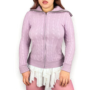 2000s Lavender Cashmere Zip Up (M)