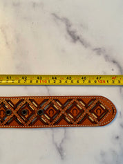 Leather hard  waist belt