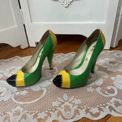 LAMB Green Leather Heels (6.5)