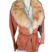 70s Burnt Orange Suede Jacket (XS)