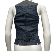 Vintage Italian Denim Gothic Waistcoat (S)
