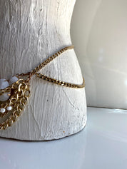 White & Gold chain belt