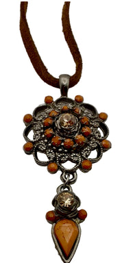 Boho Vintage Orange Pendant
Necklace Set