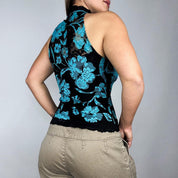 Caché Floral Lace High Neck Top (S)