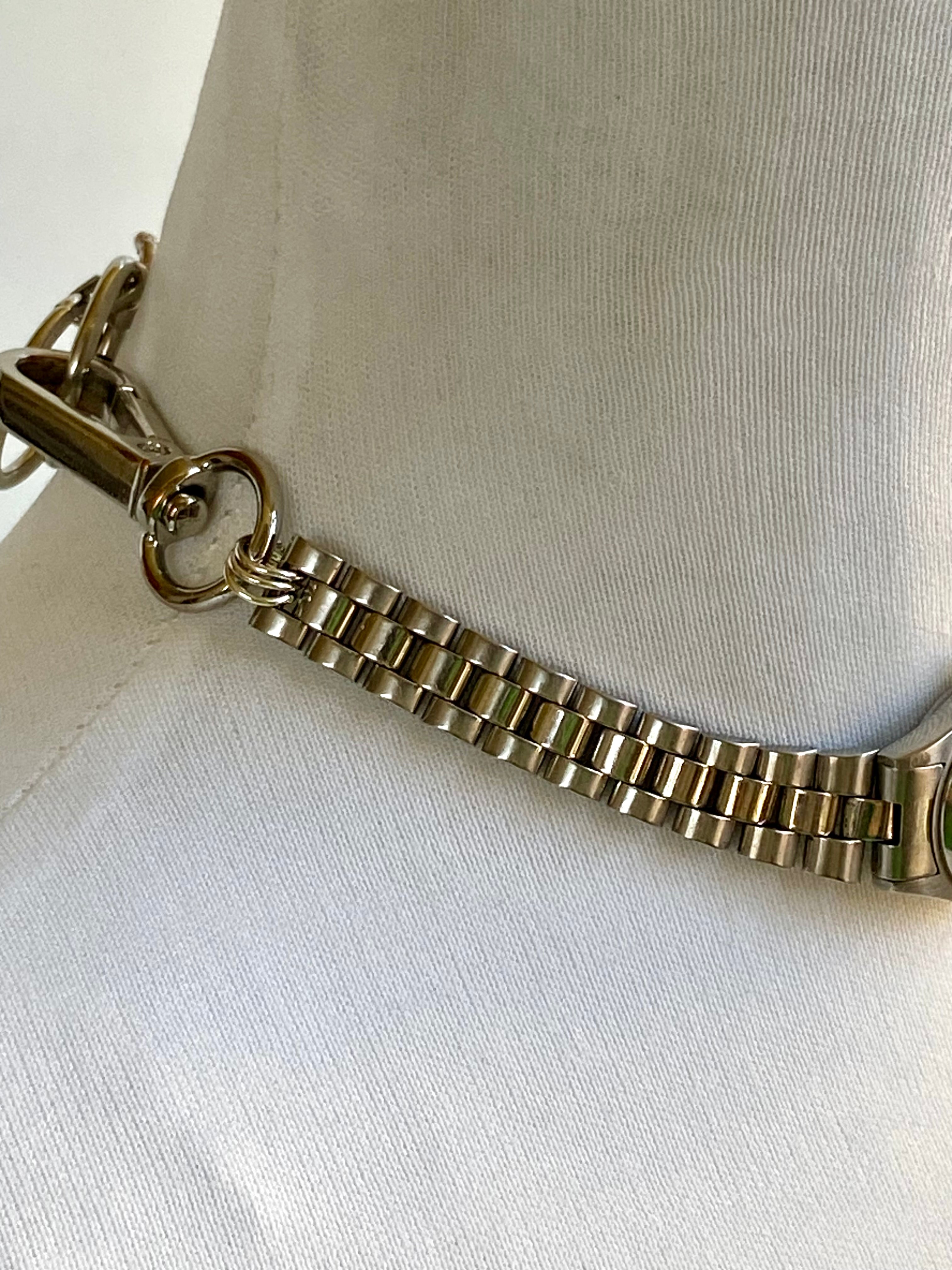 Silver watch choker