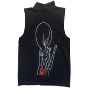 Graphic Girl Mock Neck Tank (S)