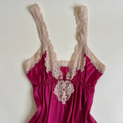 Vintage raspberry maxi slip (s)