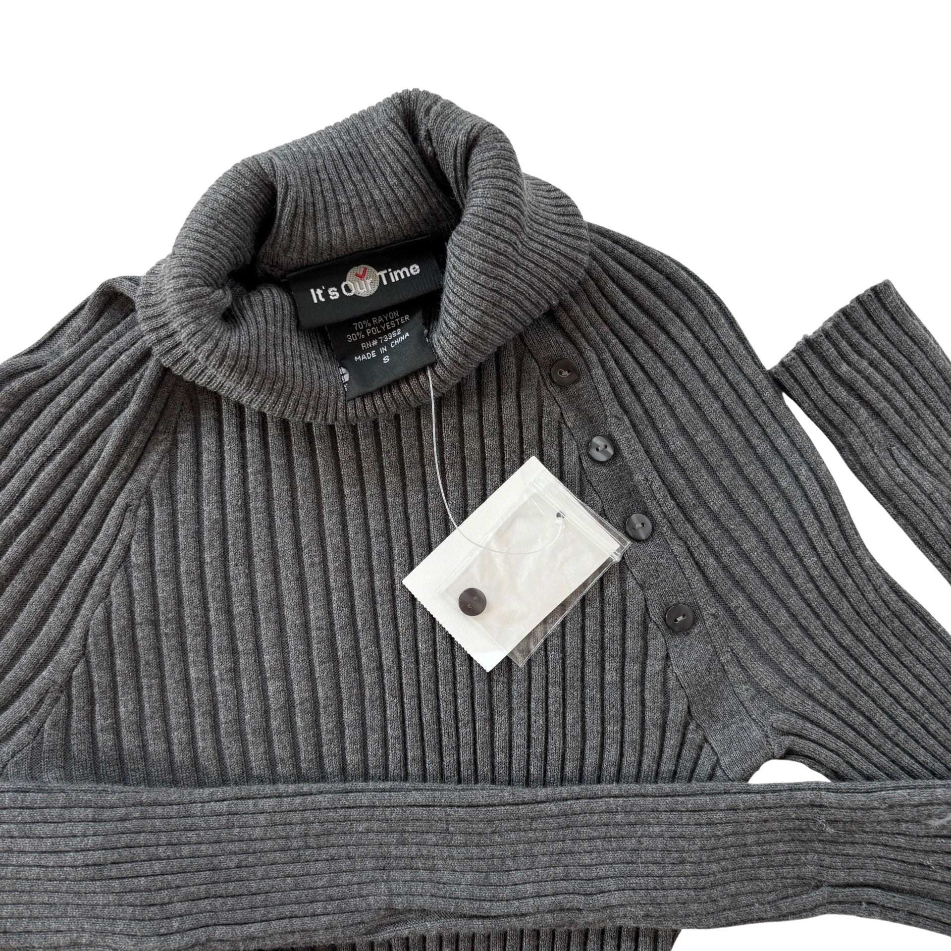 2000s Charcoal Ribbed Turtleneck (S)
