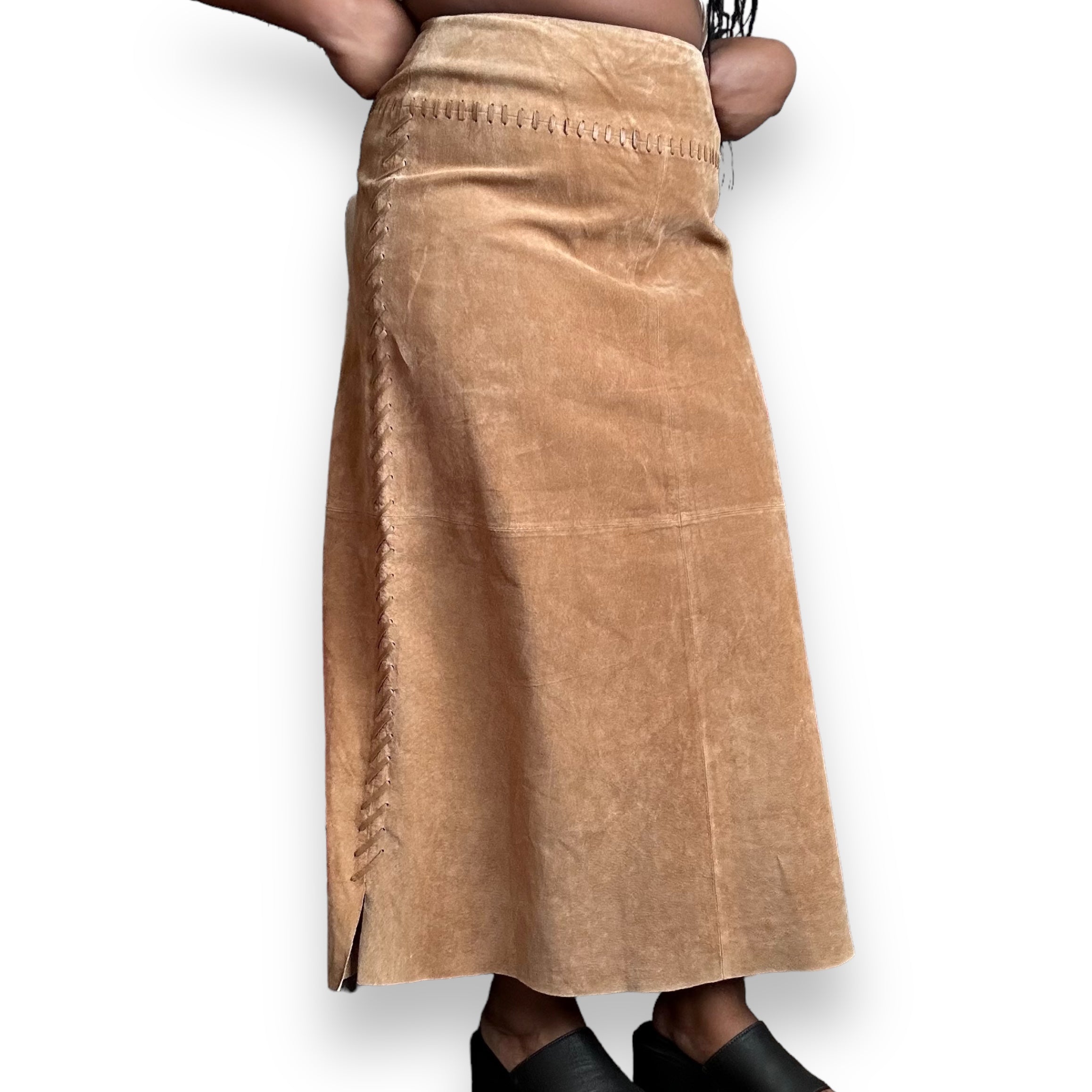 Deadstock VTG Suede Maxi Skirt (XL)