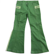 Utility green low rise flare cargo pants (L)