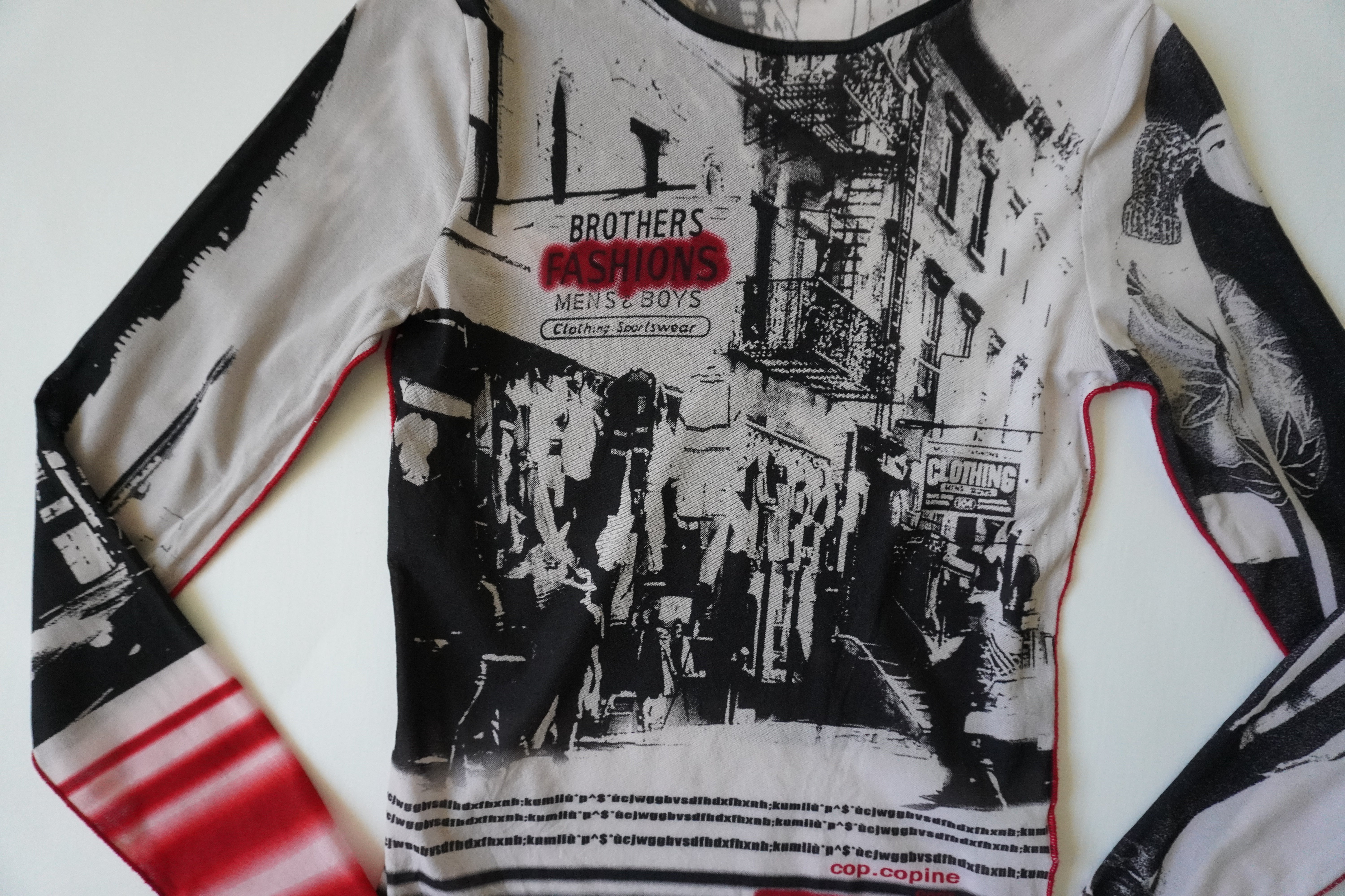 トップス Rare 2000s cop copine Mesh sleeve tee Cop Copine Mesh Top, Rare Cop Copine, Vintage Mesh Top