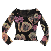 Graphic Mesh Long Sleeve Top (M)