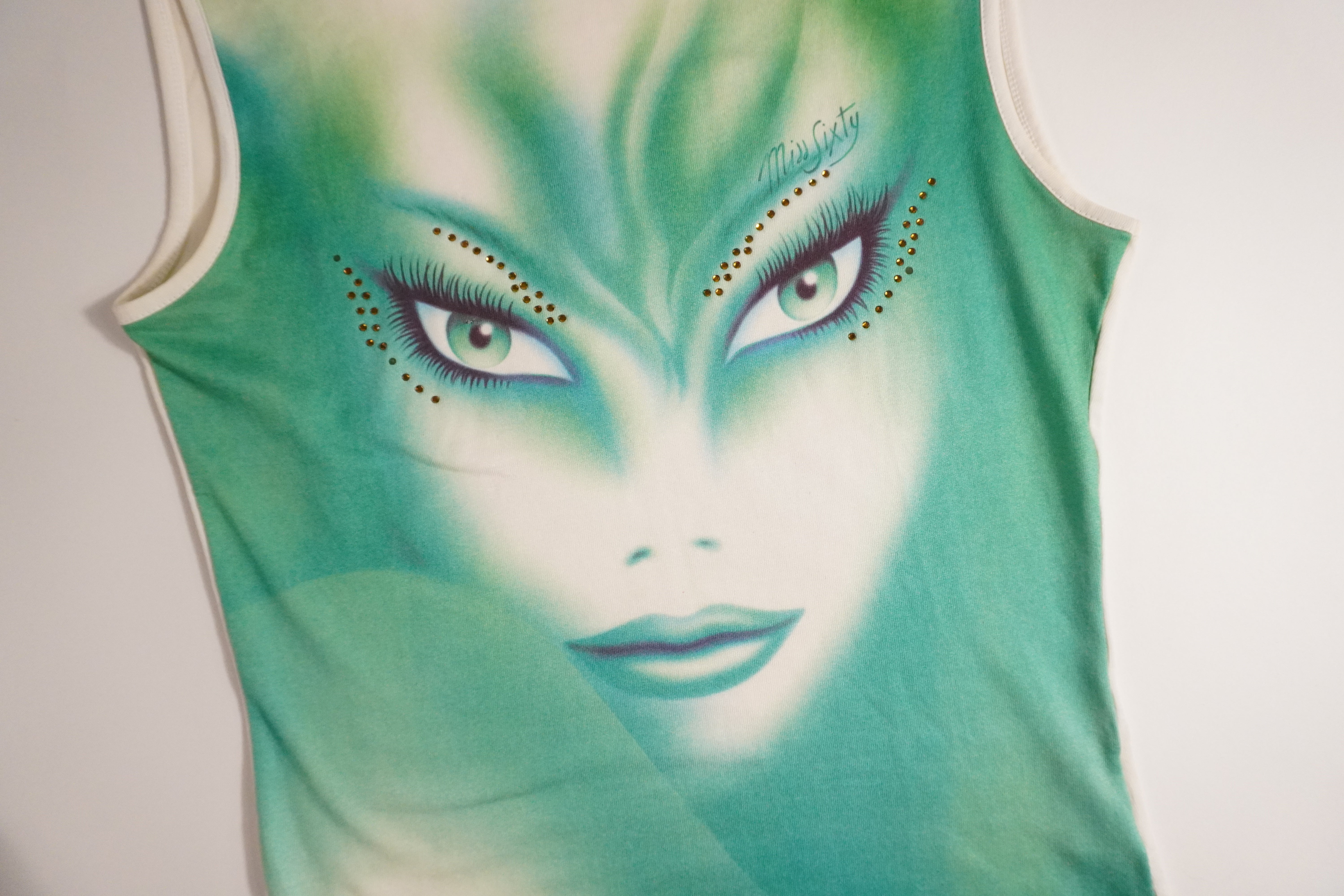 Miss Sixty Graphic Rhinestones Top (S) – Holy Thrift
