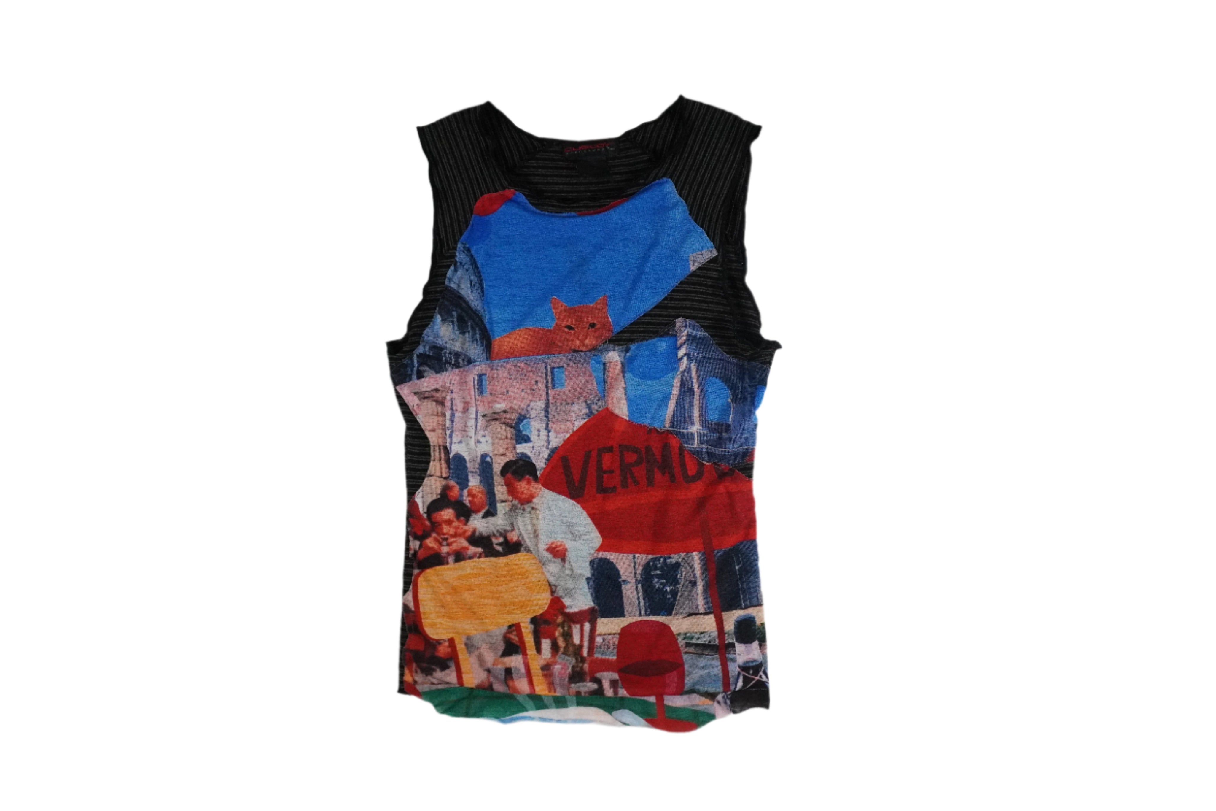 Custo Barcelona muscle shirt with patchwork detail (S)